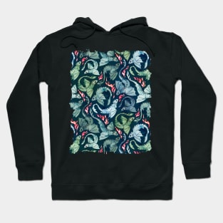 Dragon fire dark blue & green Hoodie